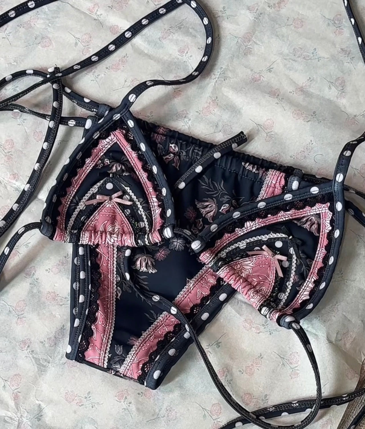 Rosy Lotus Bikini Set